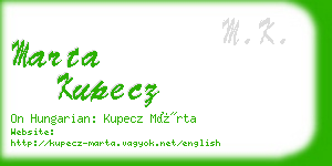 marta kupecz business card